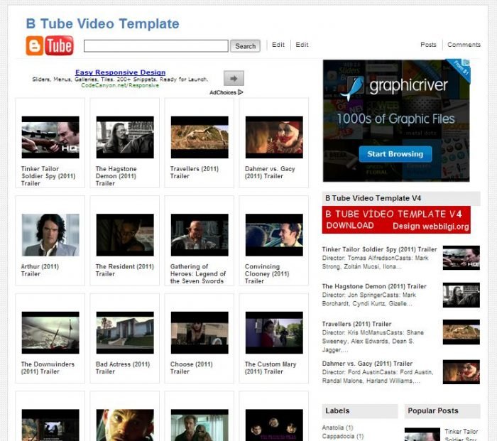 26 Best Free Video Blogger Template Like Youtube!!!