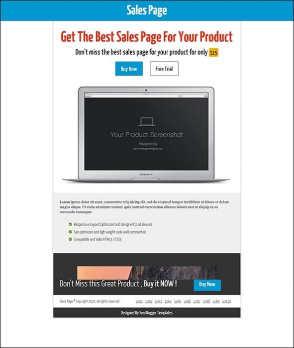 sales page templates