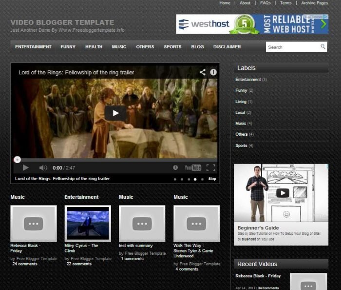 26 Best Free Video Blogger Template Like Youtube TechClient