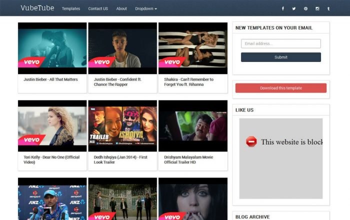 26-best-free-video-blogger-template-like-youtube-techclient