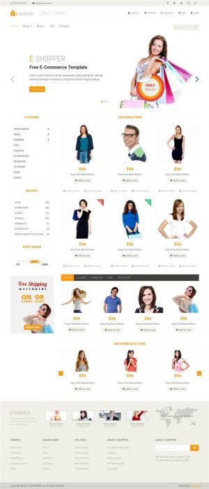 E-Shopper Blogger Template Ecommerce (Custom)
