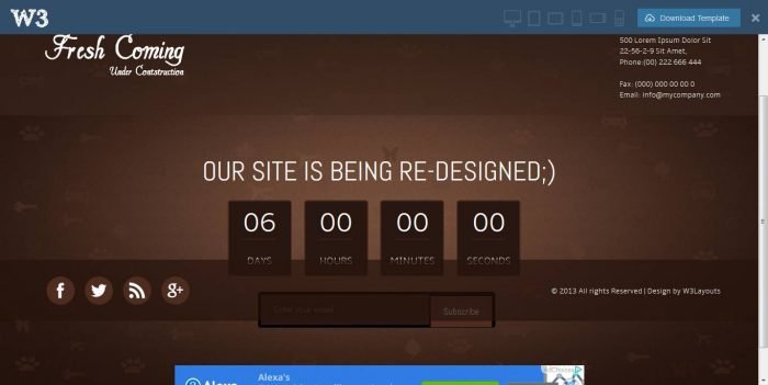 under construction website template