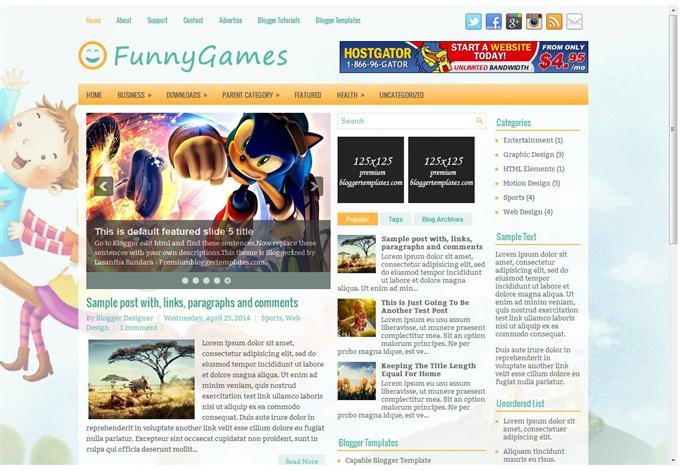 FunnyGames Blog Template (Custom)
