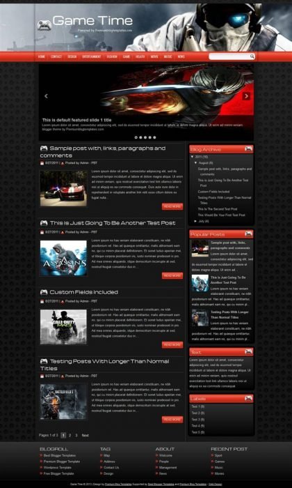 Game Time Blogger Template (Custom)