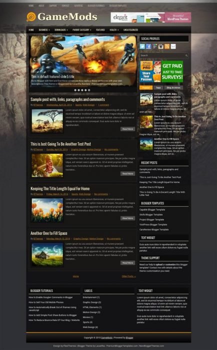 GameMods Blogger Template (Custom)