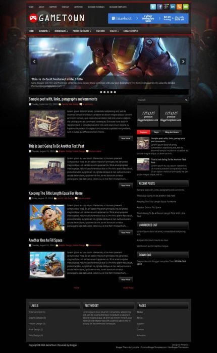 GameTown Blogger Template (Custom)