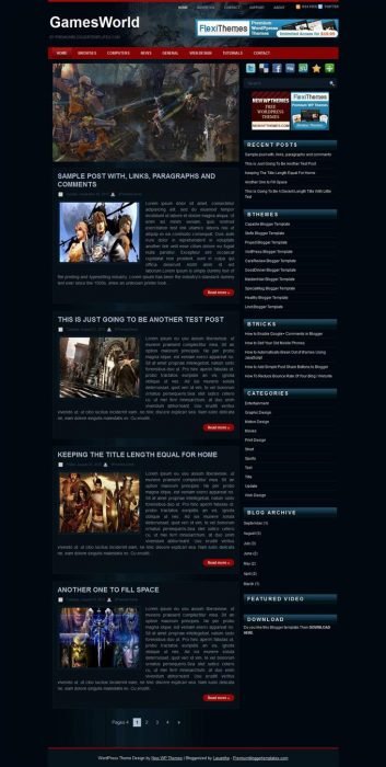 Games World Blogger Template (Custom)