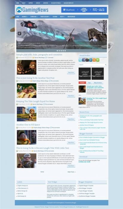 GamingNews Blogger Template (Custom)