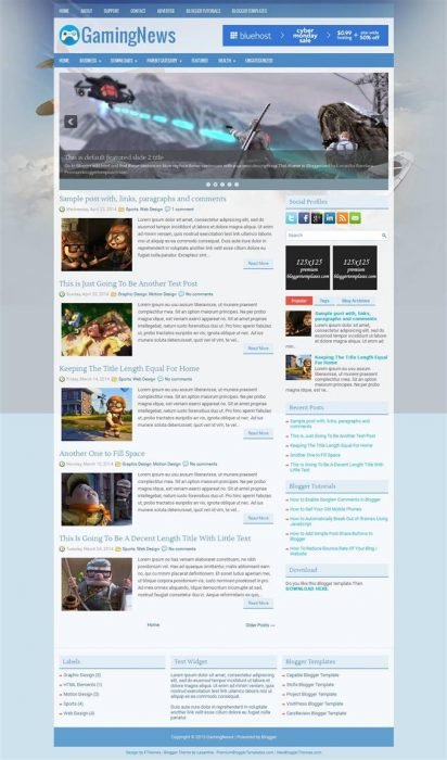 GamingNews Blogger Template (Custom)