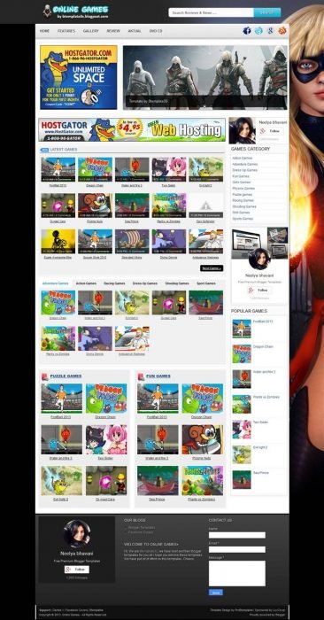 Online Games Blogger Template (Custom)