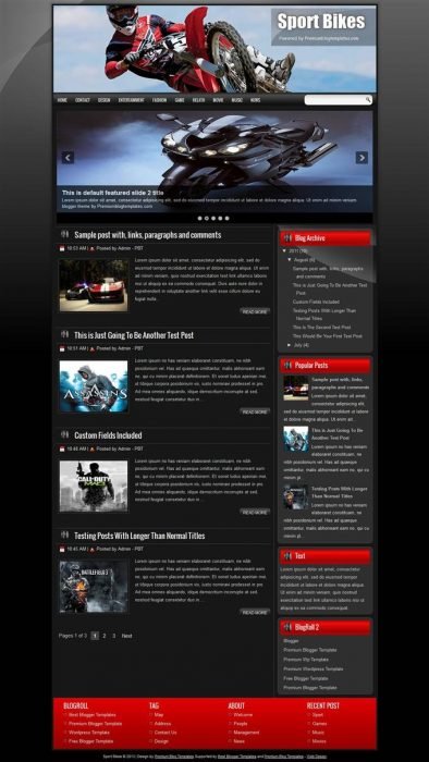Sport Bikes Blogger Template (Custom)