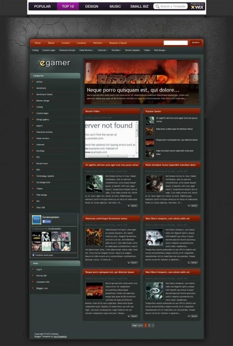 eGamer Blogger Template (Custom)