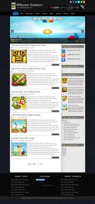 iPhone Games Blogger Template (Custom)