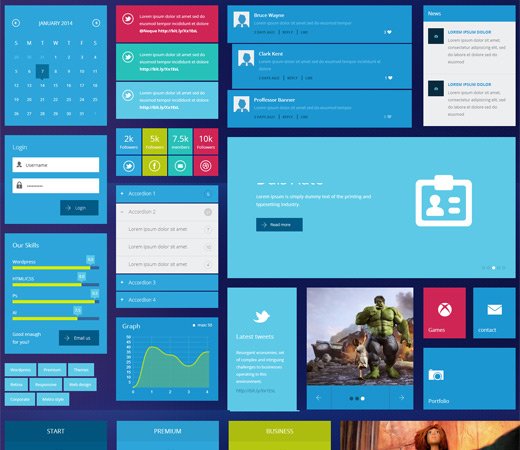 Uikit Example Page Metro UIkit web elements Flat Responsive Template - TechClient